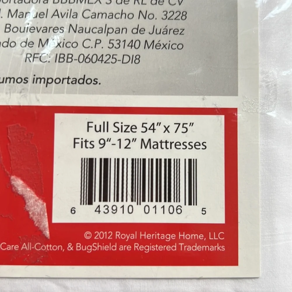 Allergen and Bed Bug Proof Mattress Cover.